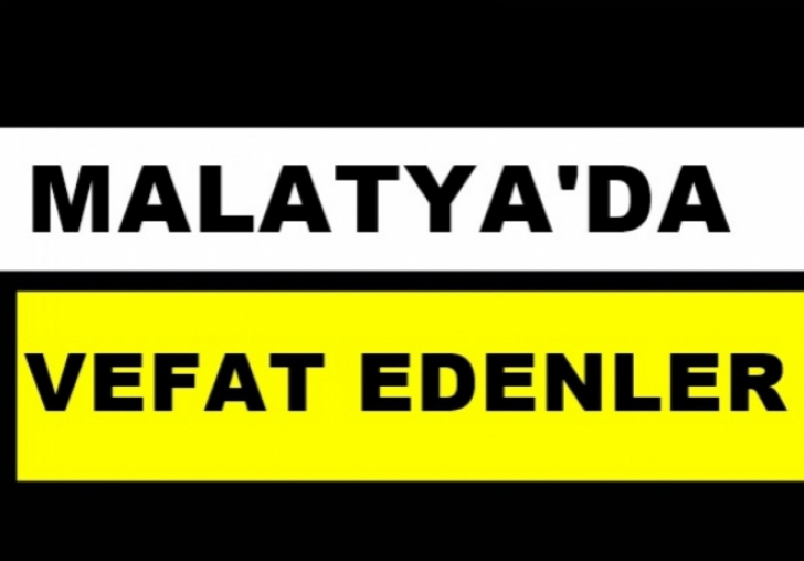 02.12.2020 Tarihinde Malatyada Vefat Edenler